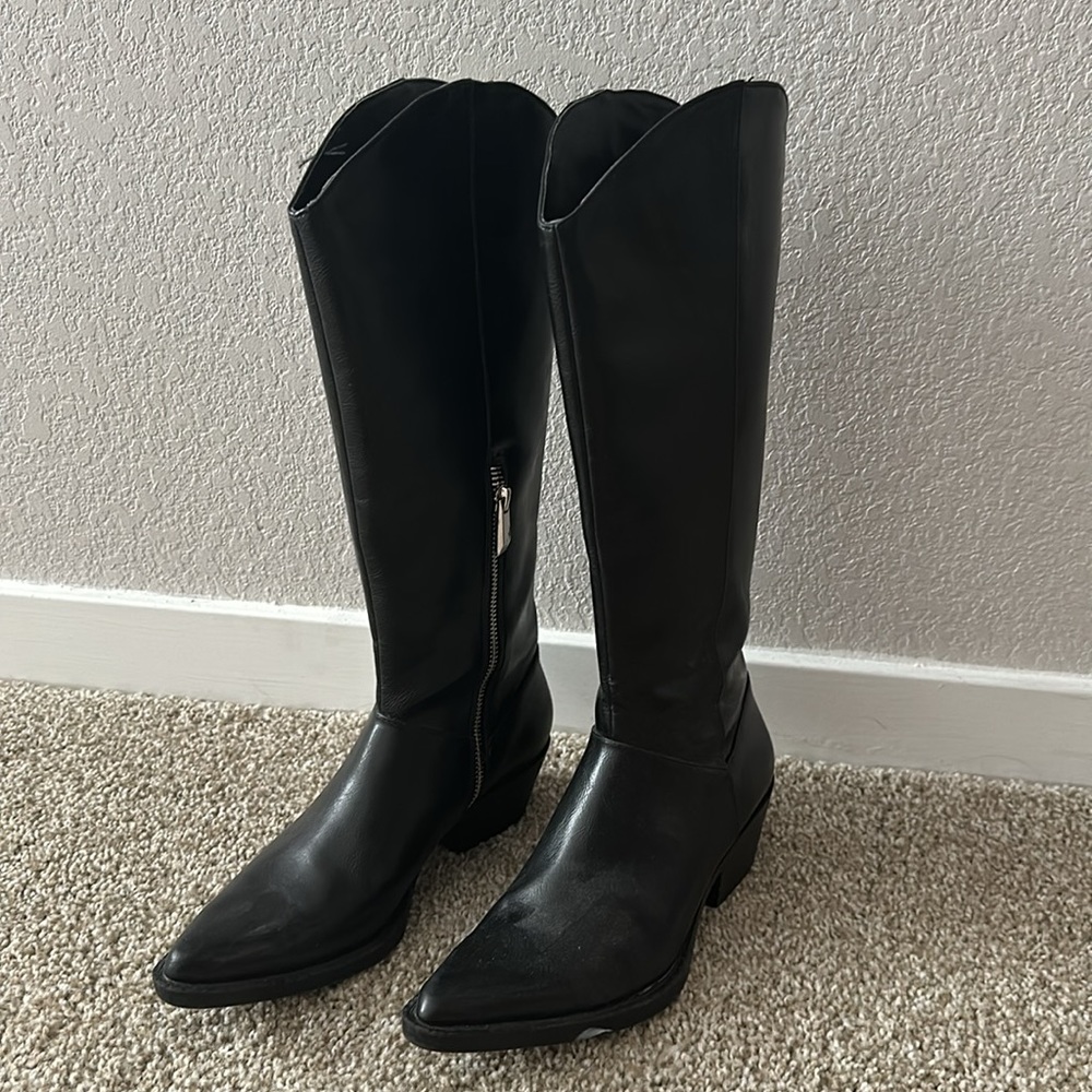Zara Black Western Boots